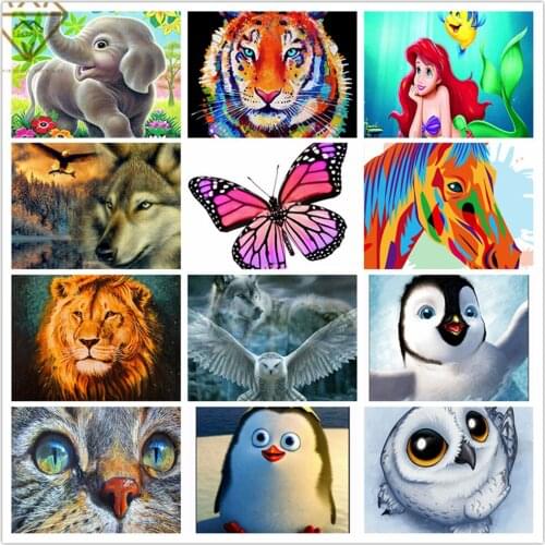 5d diy diamond painting cartoon animal round diamond mosaic home decoration embroidery pattern embroidery handmade new year gift