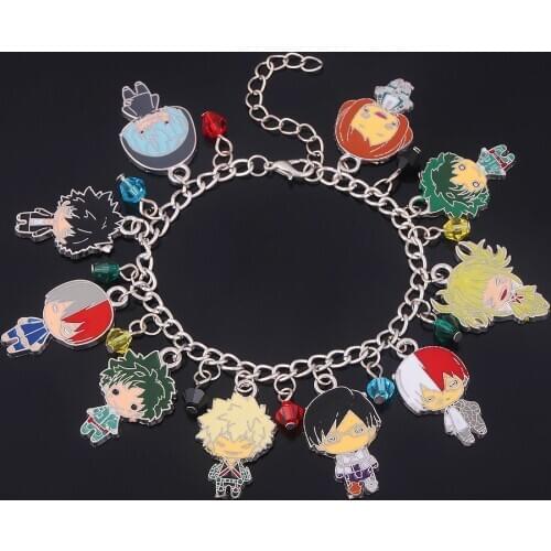 My Hero Academia Bracelet Midoriya Izuku Bakugou Katsuki Todoroki Shoto Ochaco Uraraka Tenya Iida Asui Tsuyu Charms Bangles Gift