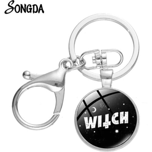 Black Punk We Are The Weirdos Mister Keychain Witch Skull Ouija Pendant Keyrings Keyholder Witch Family Jewelry Halloween