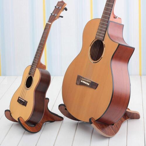Longteam Electric Acoustic Folk Guitar Bass Ukulele Stand Detachable Wooden Guitarra Accessories Stand Musical Instrument Part