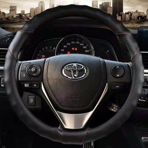 PU Leather Steering Wheel Cover for Toyota Corolla Fortuner Sequoia Auris Avensis YARIS Vios Celica 86 Auto Accessories
