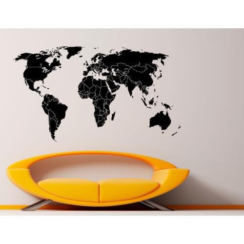 World Map Wall Vinyl Decal Sticker Creative Art Design Murals Interior Home Decor Room Sticker Decal Contemporary C408