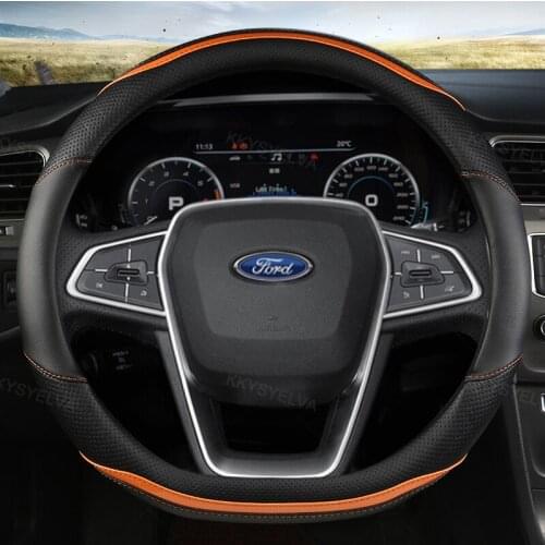 Carbon Fiber Leather Car Steering Wheel Cover Anti-slip for Ford Focus 2 3 MK1 MK2 MK3 Auto Interior Accessories