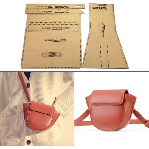 Leather Craft Personality Fashion Shoulder Bag Messenger Bag Sewing Pattern Hard DIY Kraft Paper Templat 18cm*21cm