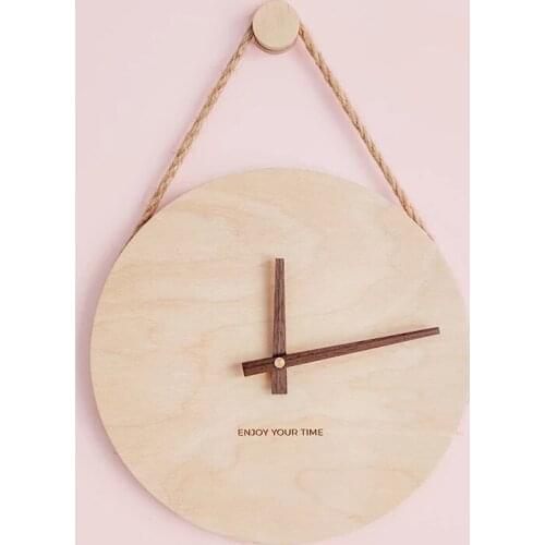 Creative Nordic Wood Wall Clock Modern Silent Japanese Style Simple Clocks Wall Home Decor Living Room Kitchen Farmhouse Decor