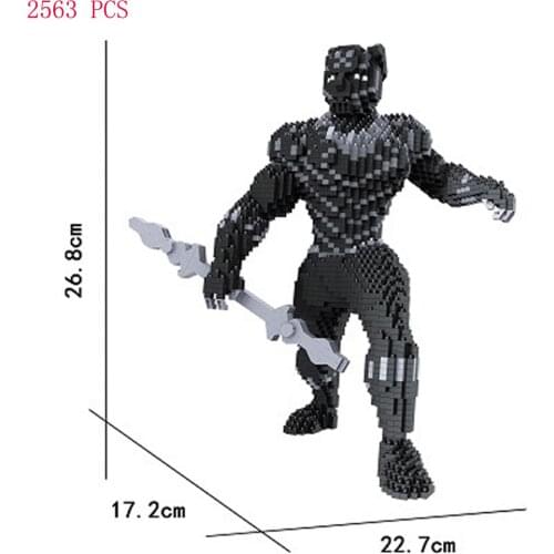 Hot classic movie marvel super hero avengers figures Wakanda Black Panther mini micro diamond block model bricks toys child gift