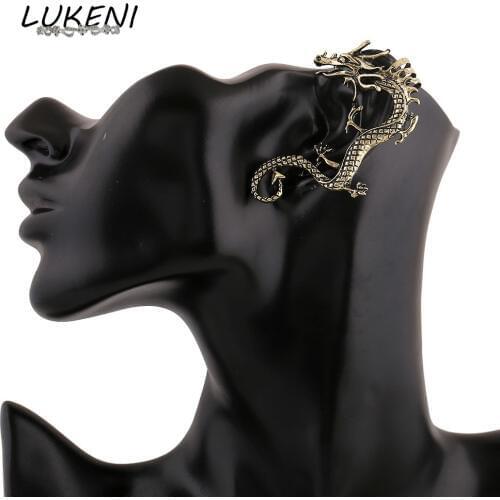 LUKENI 5Pcs/Lot Free Shipping Fashion Jewelry 2017 Punk Dragon Long Ear Cuff Earring Jackets For Women And Men EJ011