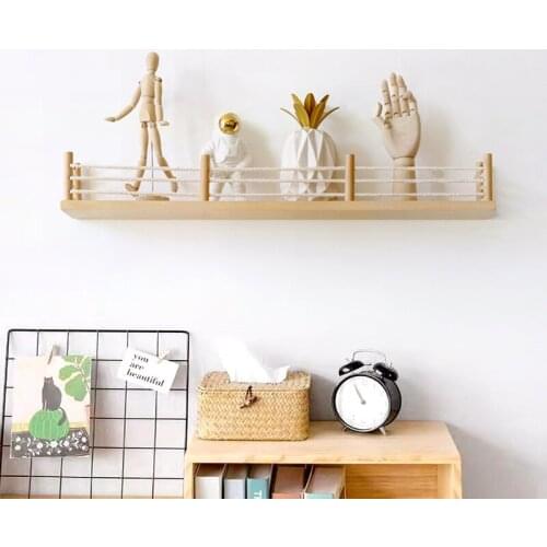 Boreal Europe Style Metope Adornment Solid Wood Wall Hanging Shelf Living Room Setting Wall Display Rack Creative Wall Shelf