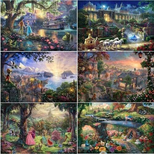 Cuadros diamont broderie Cross stitch 5D diamond painting kit Full square paiting tools landscape Cartoons princess animal hound
