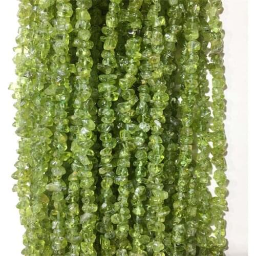 Natural Minerals Stone 5*8MM Irregular Peridot Chip Olivine Beads for Jewelry Making DIY Bracelet Necklace Spacer Gemstone
