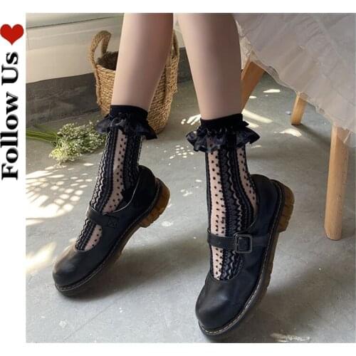 Gothic Elegant Floral Womans Socks Lolita Designer Love Glass Silk Crystal Socks Satin Net Gauze Girl Ruffled Cute Pile Socks