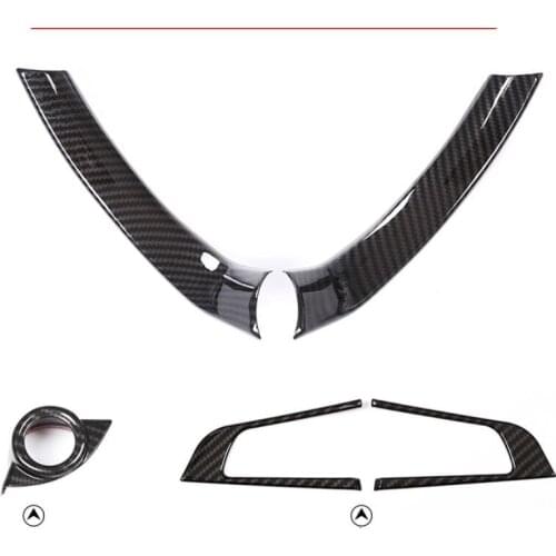 Carbon Fiber Style Steering Wheel Decoration Frame Strip Cover Trim For Alfa Romeo Giulia Stelvio 2017 2018 Car Accessory