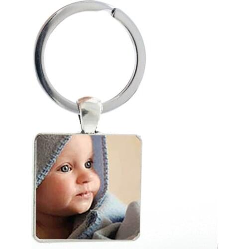 Personalized Square Pendant Custom Keychain Photo Mom, Dad, Grandparent’s Favorite Gift A Gift for Family