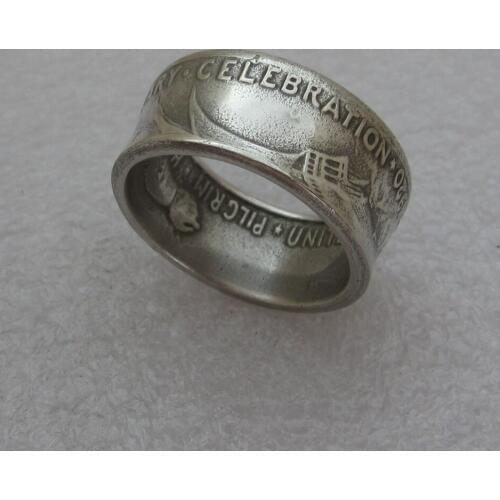 US 1620-1920 Half Dollar Silver-plated Coin ring