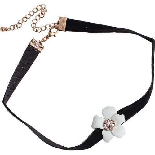 99 carat simple temperament necklace female Japanese and Korean style neck necklace flower pendant neckband new girl accessories