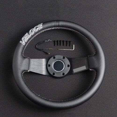 14-Inch 330cm Imitation Racing Leather Car Modified General Steering Wheel