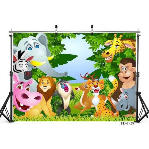 Safrai Jungle Party Zoo Animal Photography Backdrops for Photography Accessories Photo Background Children kids Baby Photophone