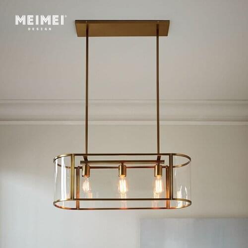 Modern minimalist living room chandelier wrought iron dining room bedroom study lamp High transparent acrylic bar lighting