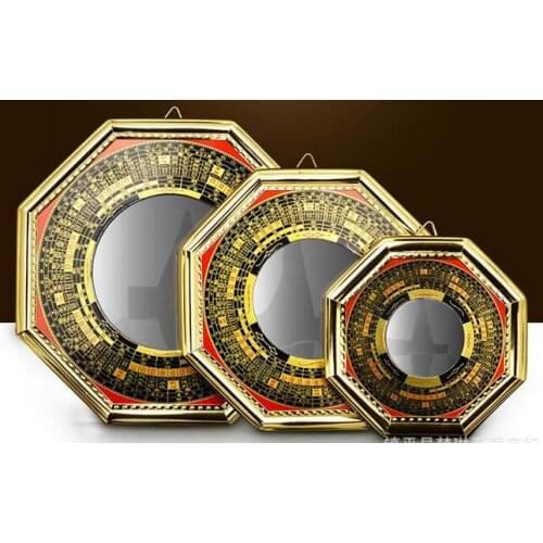 Light alloy copper Bagua mirror convex concave mirror feng shui supplies talisman defends the medium and small pendant