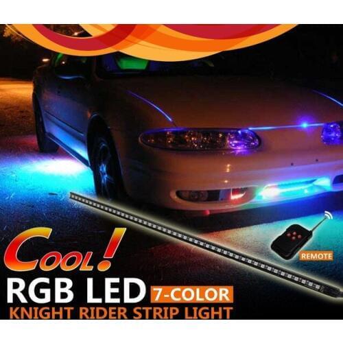 7-Colors RGB Led Knight Rider Light 56cm 5050 led 48smd Scanner Strip Lighting with Wireless Remote Control For Car Underglow