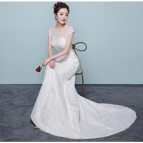 Waist Fish Tail Wedding Dress Plus Size Fishtail Embroidery Wedding Dresses Bride Dresses Lace Up