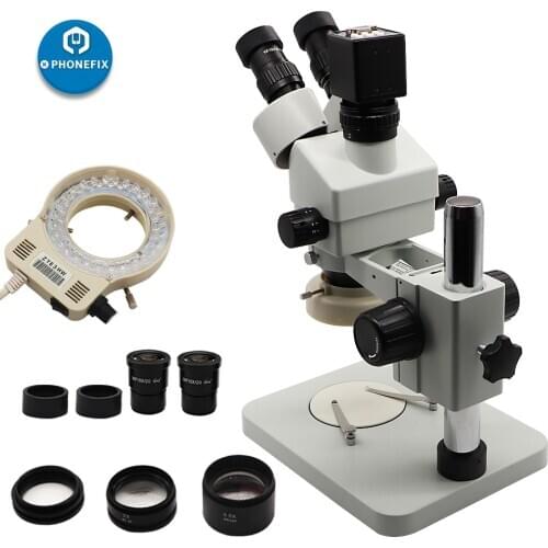 3.5X-90X Trinocular Stereo Microscope Simul Focal Industrial Magnification Continuous Zoom For iphone Phone PCB Repair Soldering