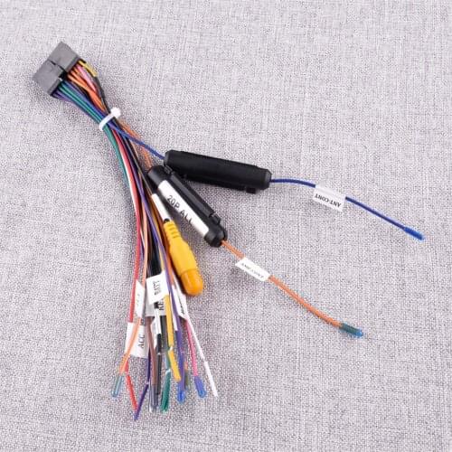CITALL Universal 20 Pins Wiring Harness Connector Adapter for 1 or 2 DIN Android Stereo Radio DVD Black