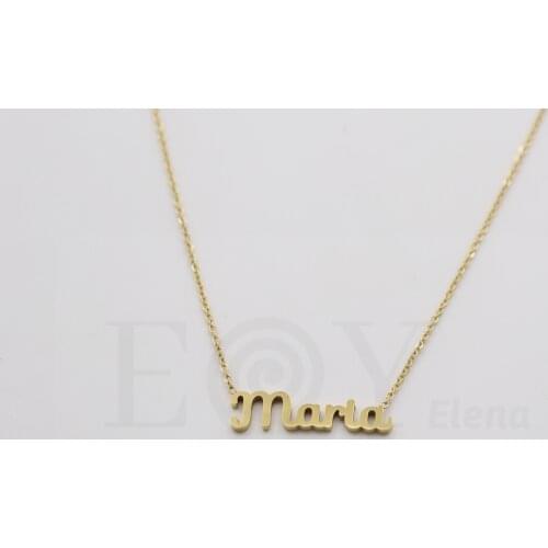 Collar De Acero Inox Con Nombre De Maria Color Dorado Alta Calidad Envió Desde España