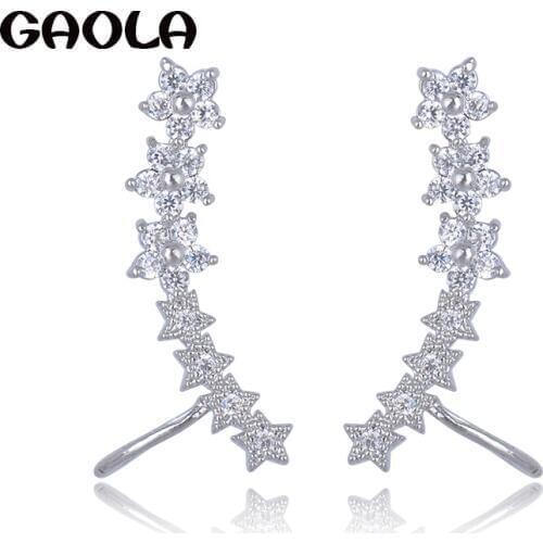 High Quality silver Plated Stud Earrings with AAA CZ For Women Fashion Jewelry GLE4699