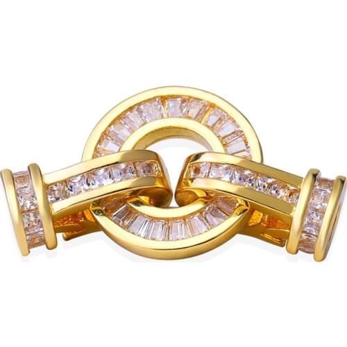 JUYA DIY Handmade Jewelry Findings Cubic Zirconia Fastener Clasps Connectors Accessories For Fashion DIY Jewelry Making Supplies