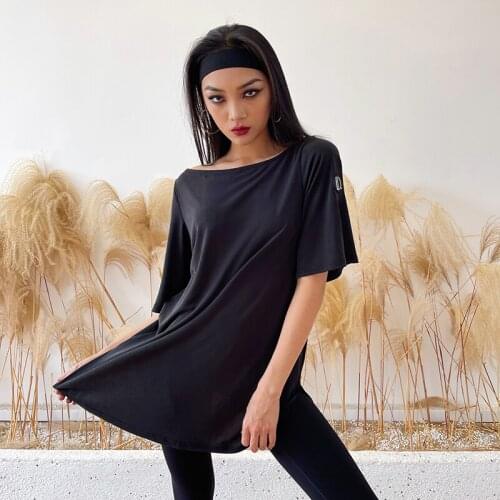 2021 New Latin Dance Dress For Women Loose Short Sleeved Latin Practice Clothes Chacha Samba Latin Performance Costumes DW033