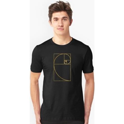 Golden Ratio Sacred Fibonacci Spiral Slim Fit T-Shirt Tee short sleeve cotton t-shirt women and men
