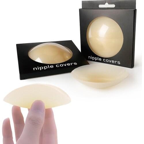 1 Pair Women Reusable Breasts Stickers Silicone Nipple Cover Self Adhesive Breast Chest Backless Strapless Invisible Breast Past