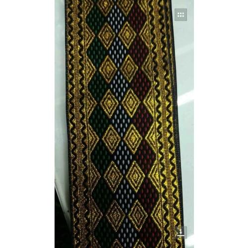 10yard/lot Woven Jacquard Ribbon 10cm gold geometric pattern LS-88888