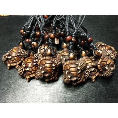 FREE SHIPPING 16 pcs lovely cool Carving Turtle Totem Longevity Biker Necklace