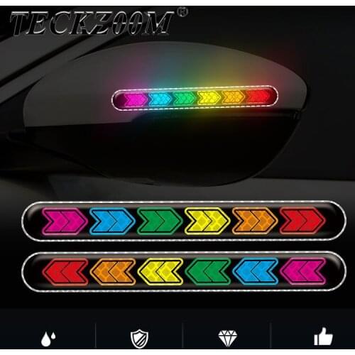 Car Exterior Decoration 5 Colors 2Pcs Auto Rearview Mirror Stickers Reflective Sticker