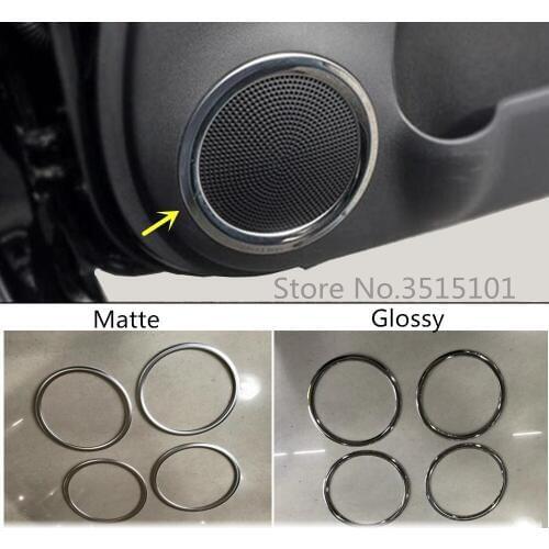 Car Detector Stick ABS Chrome Matte Inside Door Audio Speak Sound Cover Ring Trim 4pcs For Nissan NOTE 2017 2018 2019 2020
