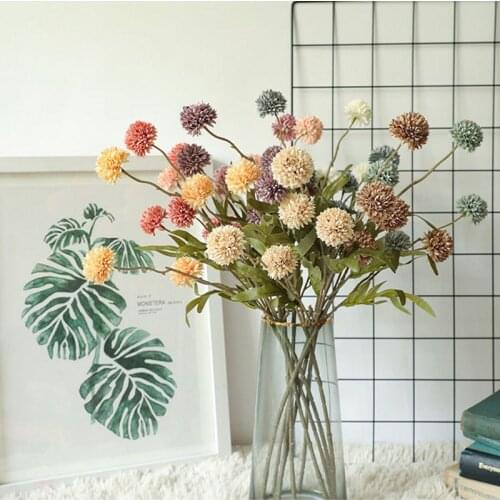 5 Heads of Artificial Dandelion Simulation Flowers Mini Dandelion Flower Table Vase Flower Home Wedding Living Room Decoration