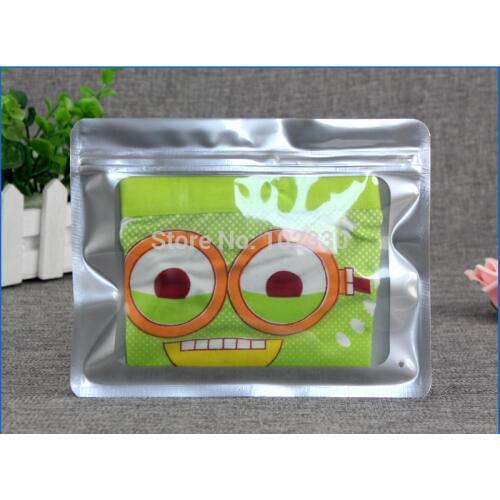 500pcs 145*180mm Silver Colour Self Sealing Zipper Bag Underwear Package Bag Briefs Underpants Packaging Bags