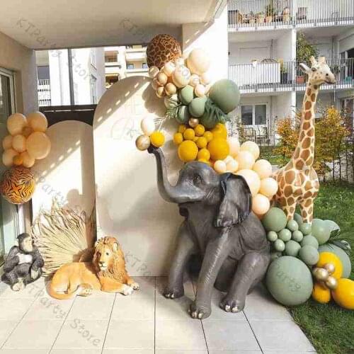 98pcs Sage Green Balloon Garland Kit 1st Birthday Party Decoration Matte Lemon Ballon Arch DIY Baby Shower Decor Animals Globos