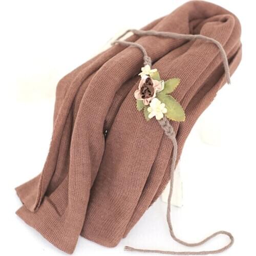 Newborn Headband Photography Accessories Baby Knit Swaddle Wrap Newborn Stretch Wrap Headband Photography Prop
