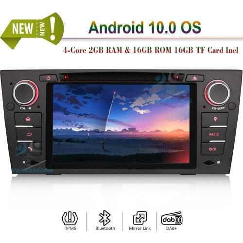 7"Android 10.0 Bluetooth Autoradio DVD Player GPS Navigation CarPlay Mirror Link DAB DVR 4G for BMW 3 Series M3 E90 E91 E92 E93