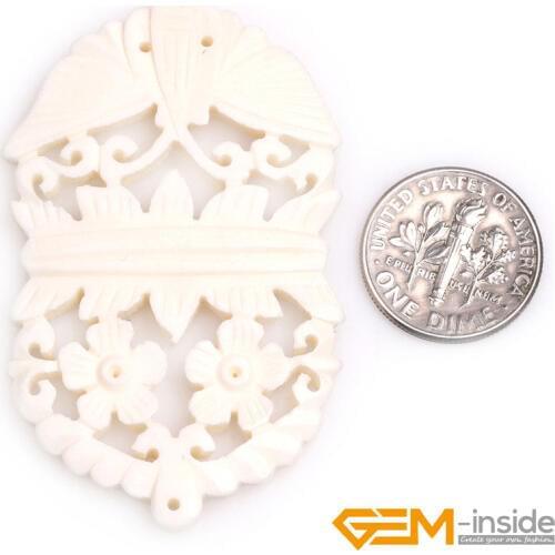 Large Flower Butterfly Carved Bone Cabochon Beads For Jewelry Making 1 Pcs For Gift Wholesale