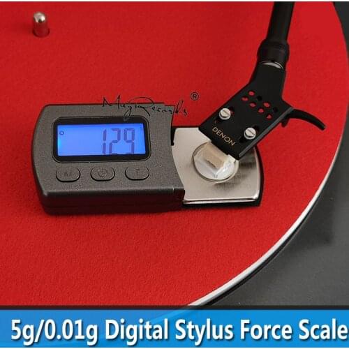 5g/0.01g LCD Digital Dynamomter Turntable Stylus Force Balance Gauge With Calibration Weight