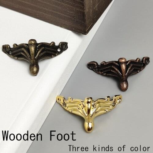 10Pcs Wooden Box Footing Gold Decorative Corner Bracket Jewelry Gift Box Alloy Furniture Foot Corner Protecto 37*19mm