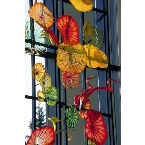Dale Art blown glass wall platter glass wall arts Hand Blown Glass Hanging Art Creative Glass Wall Plates