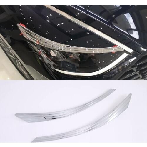 For Hyundai Sonata DN8 2020 2021 Car Accessories ABS Chrome Front Head Light Headlight Lamp Cover Trim Molding Frame