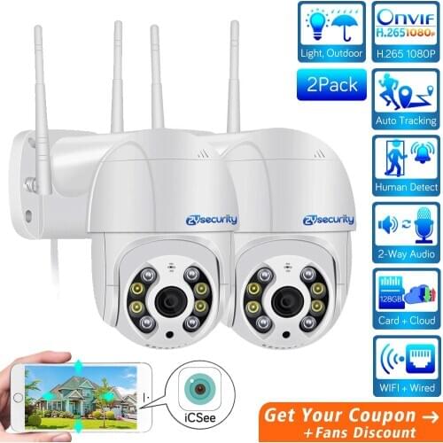 H.265 1080P Auto Tracking WiFi PTZ Camera Outdooor Onvif Cloud AI Human Detection Dual Light Wireless Speed Dome Camera IP CCTV