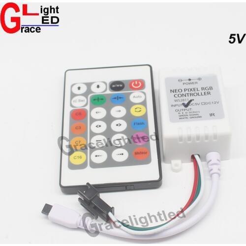 1pcs 5V 12V 24 Key IR Remote Controller For WS2811 SK6812 WS2812B LED Strip Light