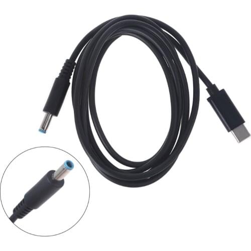 Type-C PD Charging Cable Converter to 4.5x3.0mm DC Plug HP-Laptop Power Bank